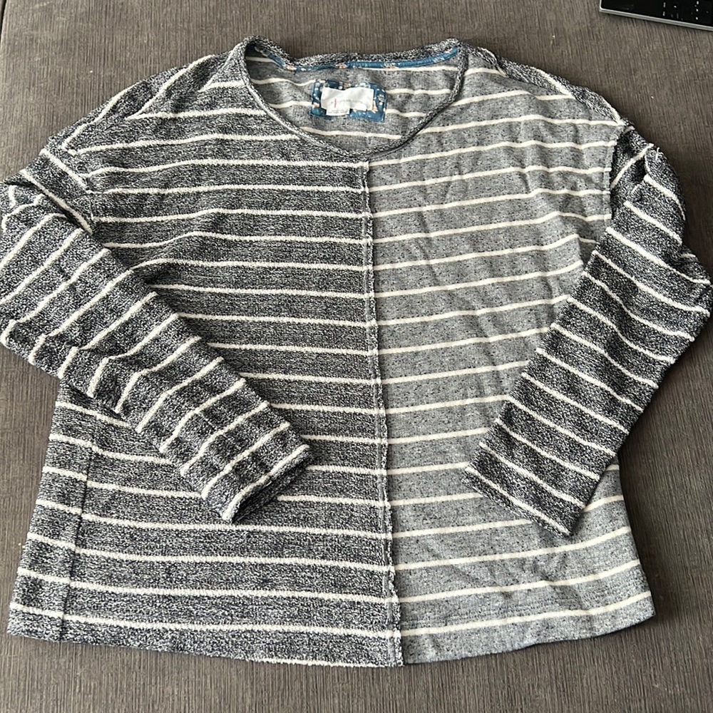 Gray striped Anthropologie sweater